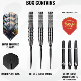 Shot Steel Darts Gnarly Rippah Turbo Point 90% Tungsten Steeltip Darts Steeldart