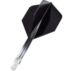 "leicht bespielt" - unicorn Dart Forge Two Tone ALL-IN-ONE Flight- Schaftsystem Flightform/Shape Nr.2 Klar/Schwarz L Lang
