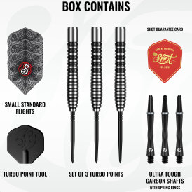 Shot Steel Darts Pro Series Raymond Smith Turbo Point 90% Tungsten Steeltip Darts Steeldart 22 g