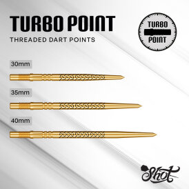 Shot Dart Turbo Points Steel Tip Dart Wechsel- Spitzen Schraubspitzen Kapene Ti Gold 30 mm