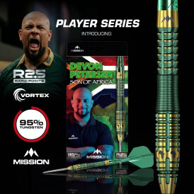 Mission Darts Steel Darts R2.5 Rapid Point Devon Petersen 95% Tungsten Steeltip Darts Steeldart