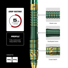 Mission Darts Steel Darts R2.5 Rapid Point Devon Petersen 95% Tungsten Steeltip Darts Steeldart