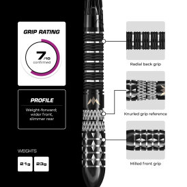 Mission Darts Steel Darts R2.5 Rapid Point Quantum 95% Tungsten Steeltip Darts Steeldart