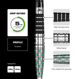Mission Darts Steel Darts R2.5 Rapid Point Mantis 95% Tungsten Steeltip Darts Steeldart