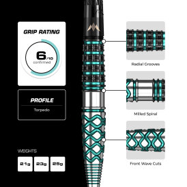 Mission Darts Steel Darts R2.5 Rapid Point Neptune 95% Tungsten Steeltip Darts Steeldart