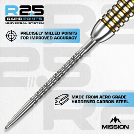 Mission R2.5 Rapid Dart Points Dart Wechsel- Spitzen Schraubspitzen Gold SC1 35 mm