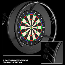 Mission Dartboard Surround mit Mission Logo und integrierten Dart-Haltern Dartboard Surround / Dart Catchring Schwarz