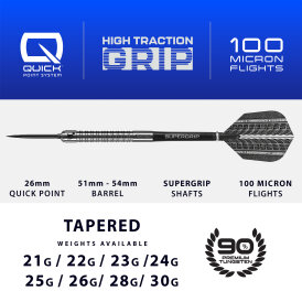 Harrows Steel Darts Quick Point Supergrip 90% Tungsten Steeltip Dart Steeldart