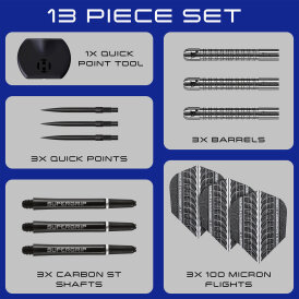 Harrows Steel Darts Quick Point Supergrip 90% Tungsten Steeltip Dart Steeldart