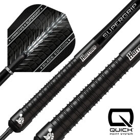 Harrows Steel Darts Quick Point Supergrip Black Edition 90% Tungsten Steeltip Dart Steeldart