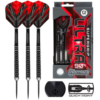 Harrows Steel Darts Quick Point Supergrip Ultra 90% Tungsten Steeltip Dart Steeldart