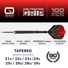 Harrows Steel Darts Quick Point Supergrip Ultra 90% Tungsten Steeltip Dart Steeldart