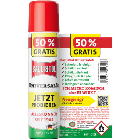 Ballistol Universalöl 75 ml Sonderedition Spraydose mit 50 % Gratisinhalt
