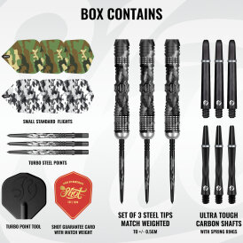 Shot Steel Darts Camo Longshot Turbo Point 95% Tungsten Steeltip Darts Steeldart
