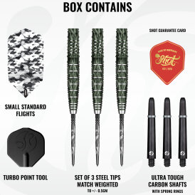Shot Steel Darts Camo Ghillie Turbo Point 90% Tungsten Steeltip Darts Steeldart
