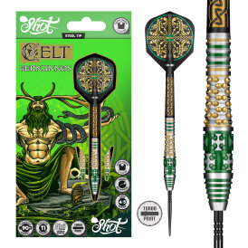 Shot Steel Darts Celt Cernunnos Turbo Point 90% Tungsten...