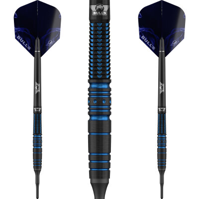 BULLS NL Soft Darts Smoke Blue Frost 90% Tungsten Softtip Darts Softdart 20 g