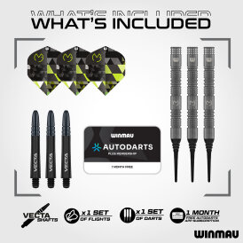 Winmau Soft Darts MvG Michael van Gerwen TS Dart 90% Tungsten Softtip Dart Softdart 18 g
