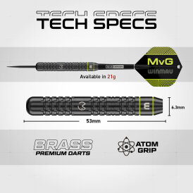 Winmau Steel Darts MVG Michael van Gerwen Brass Core Steeltip Dart Steeldart 21 g