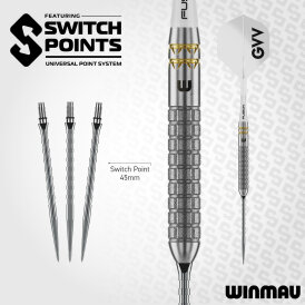Winmau Steel Darts Switch Point Gian van Veen W-Max Dart 90% Tungsten Steeltip Dart Steeldart