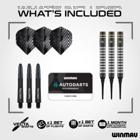 Winmau Soft Darts Gian van Veen TS Dart 90% Tungsten Softtip Dart Softdart 18 g