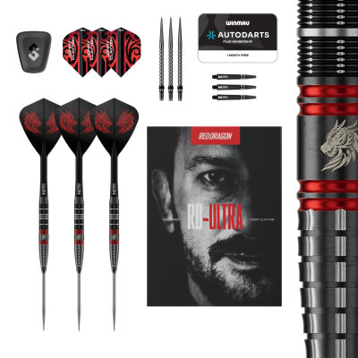 Red Dragon Steel Darts Switch Point Jonny Clayton RD-ULTRA 90% Tungsten Steeltip Dart Steeldart 22 g