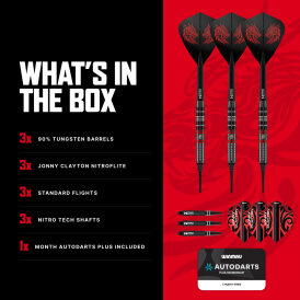 Red Dragon Soft Darts Jonny Clayton RD-ULTRA 90% Tungsten Softtip Dart Softdart 18 g