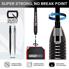 Harrows Steel Darts Quick Point Ryan Searle Heavy Metal GEO 90% Tungsten Steeltip Dart Steeldart