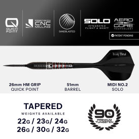 Harrows Steel Darts Quick Point Ryan Searle Heavy Metal GEO 90% Tungsten Steeltip Dart Steeldart
