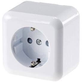 FASKO Schutzkontakt-Steckdose-Schalter, Weiß 250V~/ 16A, Aufputz verschiedene Modelle