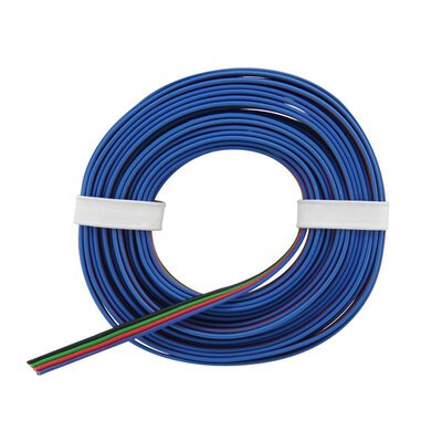Vierlingslitze Kabel Anschlusskabel 0,25 mm RGB LED Stripes Streifen schwarz gruen rot blau 5 m Ring