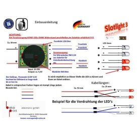 Slotcarlicht Slotlight 3 LED 3 mm warmweiss Bausatz fertig gelötet