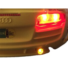 Slotcarlicht Slotlight SMD - 0603 mit Kupferlackdraht Auspuff gelb