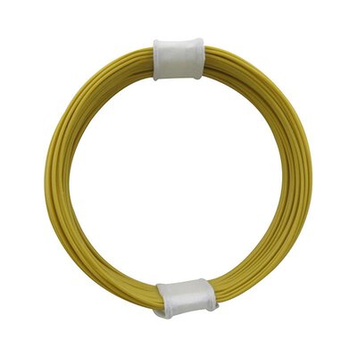 Kupferschalt Litze gelb - extra duenn 0,04 mm 10m Ring