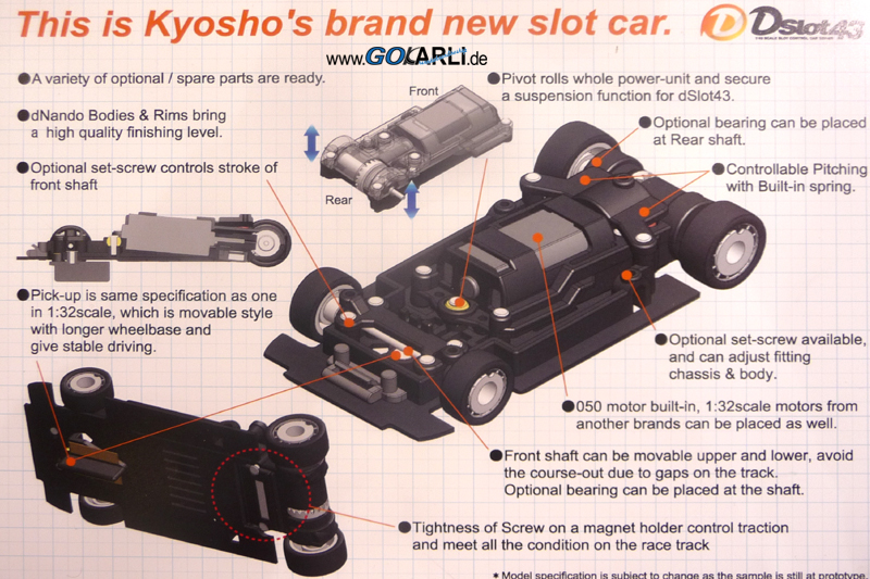 Kyosho DSlot43 DSP3030401 Porsche Carrera GT Complete Front & Rear Slot Wheels ! 